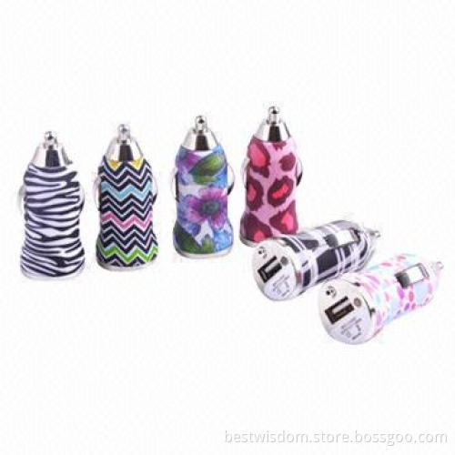 Mini Single USB Car Charger for Mobile Phones and Devices, with 12 to 24V, 800mA Input